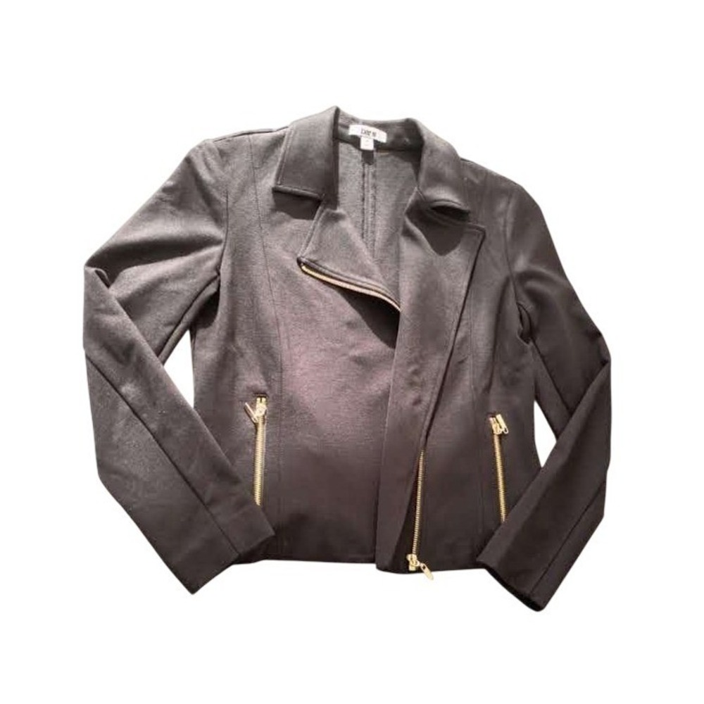 bar III Black Asymmetrical Zipper Moto Jacket‎ Blazer Style Size Small - Picture 5 of 15